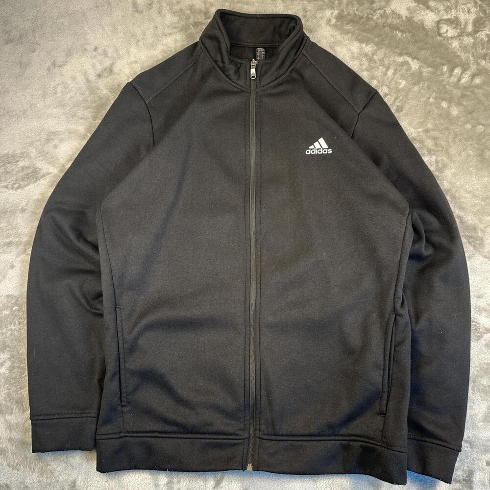 Adidas Originals Track Jacket Black Trefoil Logo Full Zip Men's Size L
